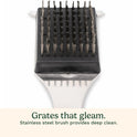 Cuisinart Stainless Steel 16.5" Long Handle Grill Cleaner Brush and Scraper for BBQ, Griddle, Grills, Cookout Tool, Grill Brush for Outdoor Grills