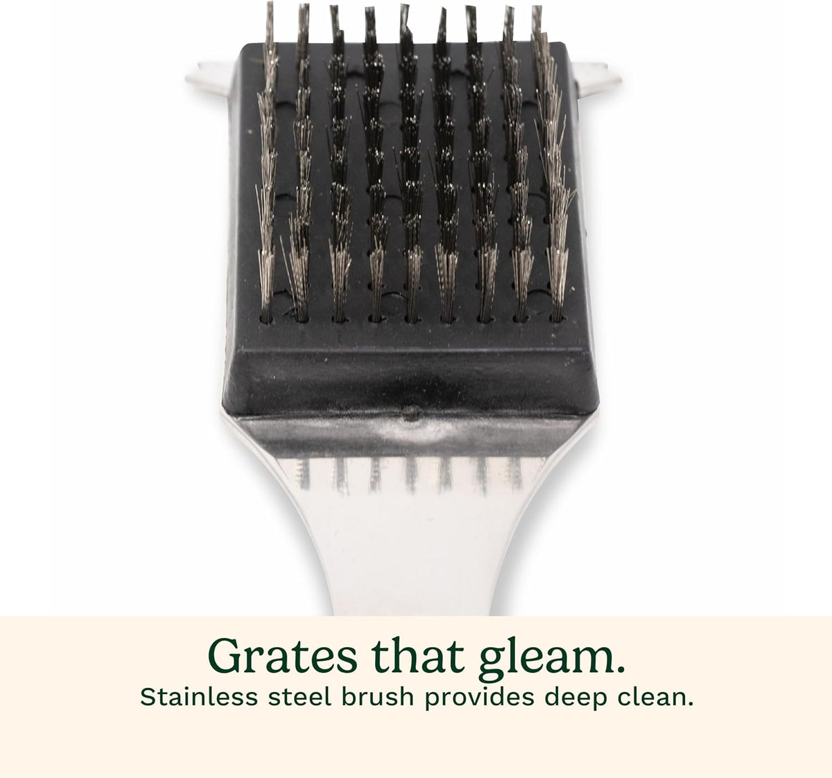 Cuisinart Stainless Steel 16.5" Long Handle Grill Cleaner Brush and Scraper for BBQ, Griddle, Grills, Cookout Tool, Grill Brush for Outdoor Grills
