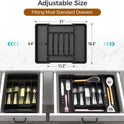 Extra Large Expandable Silverware Organizer, BPA-Free Food-Safe Cutlery Flatware Organizer, Kitchen Utensil Drawer Organizer, Adjustable Silverware