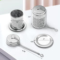 Reinmoson Tea Strainers for Loose Tea, Extra Fine Mesh Tea Infuser, 304 Stainless Steel & Updated Slim Threaded Lid, Loose Leaf Tea Steeper for Black