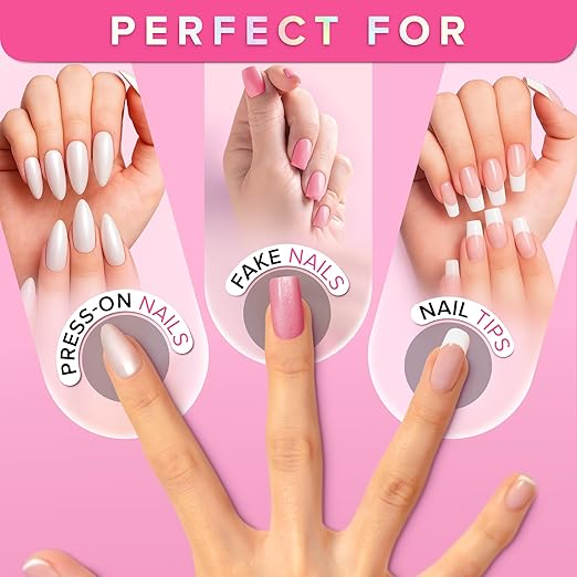 Super Strong Nail Glue for Press On Nails, Nail Tips & Acrylic Nails (8ml) NYK1 NailBond Brush On Glue for Press Ons, Tips & Acrylics - Long Lasting