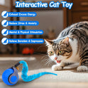 Interactive Cat Toy Ball - Speedy Cat Toys for Indoor Cats with Feather Tails for Chasing, Moving Stimulation Smart Cat Toy for Enrichment, Motion