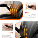 Office Desk Chair, Ergonomic Computer Chair with Padded Flip-Up Arms and Adjustable Lumbar Support, PU Leather Executive Chair with Tilt Lock and