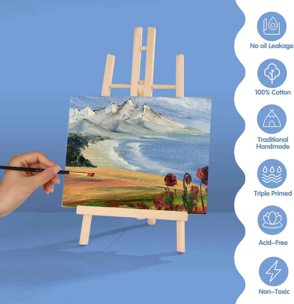 ESRICH Canvas Boards for Painting, 5 Pack Canvases for Painting 8x10 Cotton Primed Acid Free Blank Canvas Panels for Oil Paint, Watercolor, Acrylic