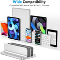 OMOTON [Updated Dock Version] Vertical Laptop Stand, Double Desktop Stand Holder with Adjustable Dock (Up to 17.3 inch), Fits All