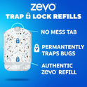 Zevo Flying Insect Trap Refill - for The Zevo MAX & Standard Indoor Fly Trap - Catch Gnats, House & Fruit Flies - Easy to Use - Mess-Free Disposal (4
