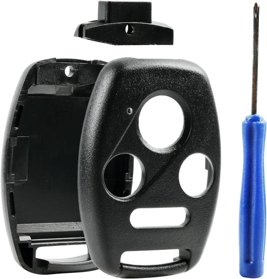 Cutting NOT Required - Key Fob Keyless Entry Remote Shell Case & Pad fits Honda 2003-2012 Accord / 2006-2013 Civic EX / 2009-2015 Pilot /2005-2006