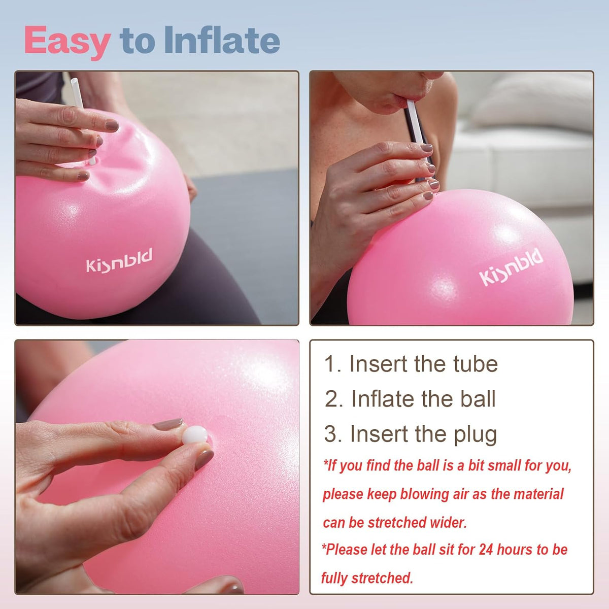 Small Exercise Ball, 9 Inch Mini Pilates Ball, Anti Burst and Slip Resistant Mini Yoga Ball for Stability, Fitness, Physical Therapy, Stretching