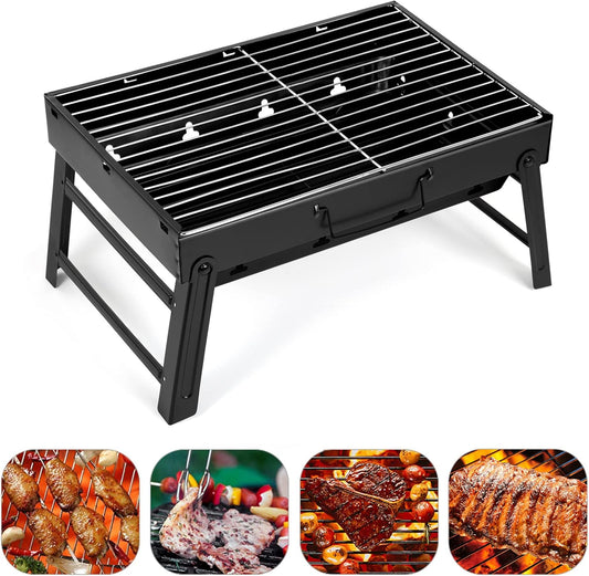 Barbecue Grill, Charcoal Grill Folding Portable Lightweight Barbecue Grill Tools for Outdoor Grilling Cooking Camping Hiking Picnics Tailgating