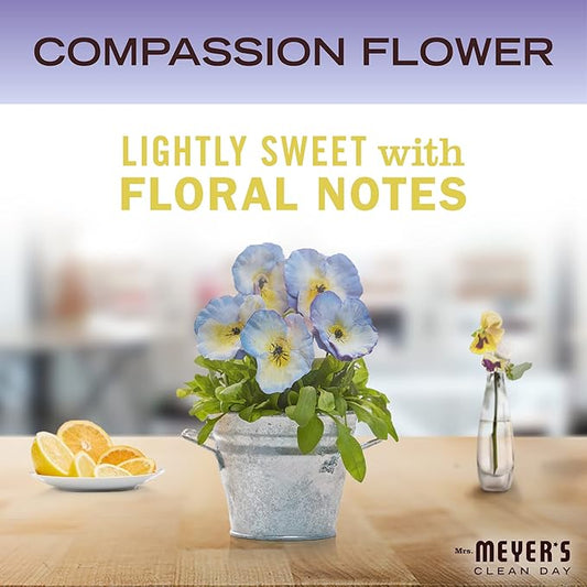 MRS. MEYER'S CLEAN DAY Liquid Dish Soap, Biodegradable Formula, Compassion Flower, 16 fl. oz - Pack of 3