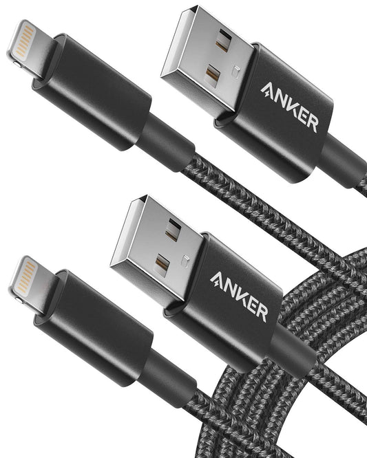 Anker 6 ft Premium Double-Braided Nylon Lightning Cable, Apple MFi Certified for iPhone Chargers, iPhone X/8/8 Plus/7/7 Plus/6/6 Plus/5s, iPad, iPad