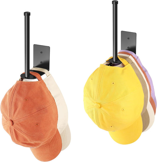 2 Pack Hat Racks for Baseball Caps, Stainless Steel Hat Organizer for Baseball Cap, Hat Holder Storage Organizer, Hat Hanger Strong Adhesive/Wall