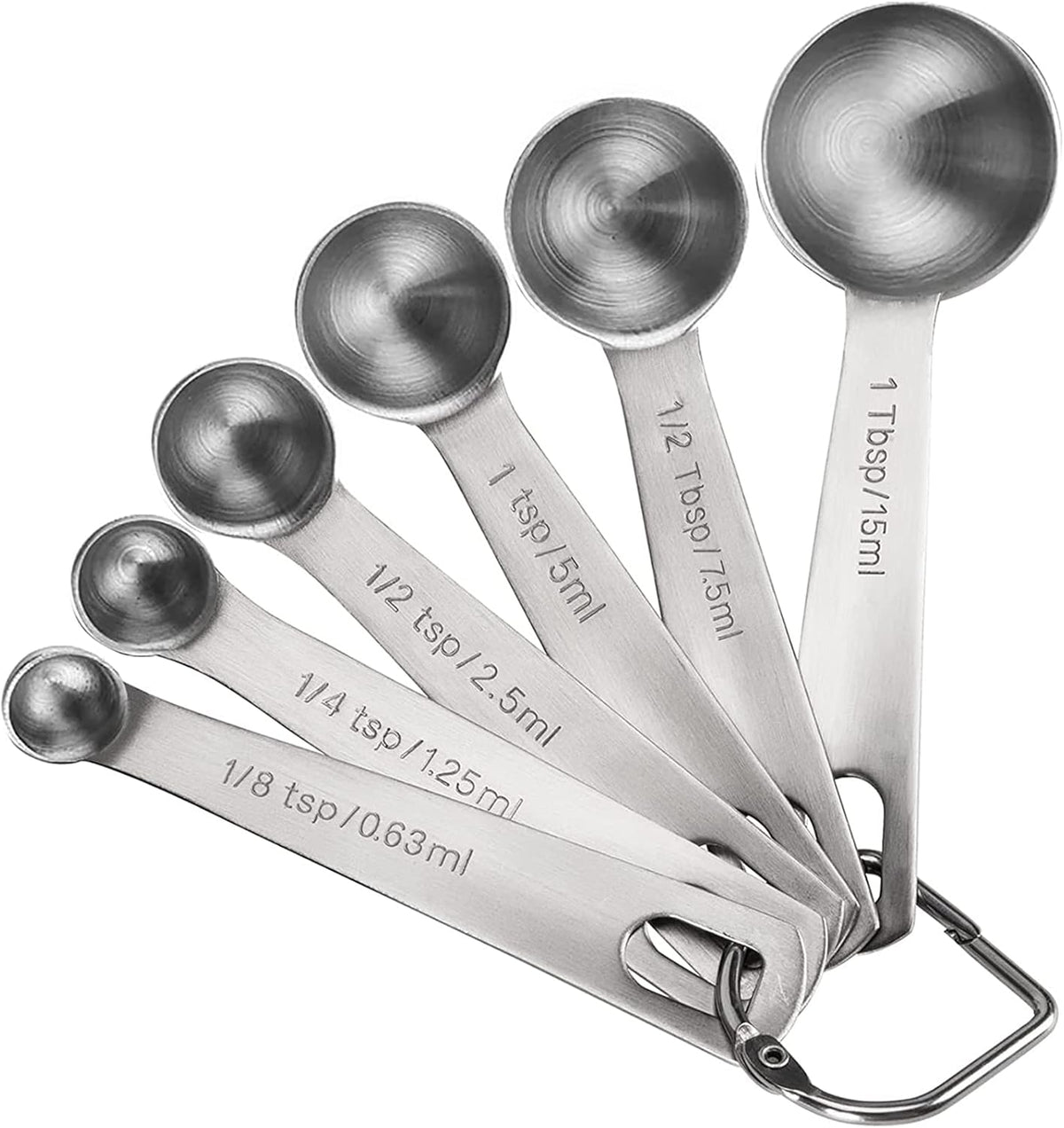 Measuring Spoons, Premium Heavy Duty Stainless Steel Measuring Spoons Cups Set, Small Tablespoon with Metric and US Measurements, Set of 6 for