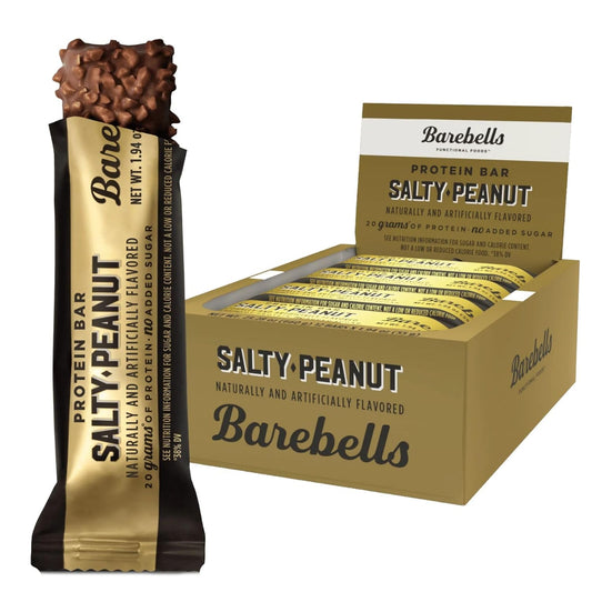 Barebells Protein Bars Salty Peanut - 12 Count, 20g High Protein Treats - Chocolate Nutrition Bar with 1g Total Sugars - On-The-Go Breakfast or