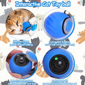 Interactive Cat Toy Ball - Speedy Cat Toys for Indoor Cats with Feather Tails for Chasing, Moving Stimulation Smart Cat Toy for Enrichment, Motion