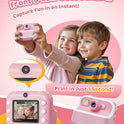 Instant Camera, Front Rear Dual Selfie Kids Camera with 1080P Videos, Holiday Birthday Gifts for Kids Age 3-12, Toddler Portable Travel Print Digital