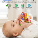 Baby Montessori Sensory Teething Toy – Safe, Multi-Functional BPA-Free Silicone Teether Toy for Babies 0-12 Months – Vibrant Rattle for Teething