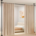 Room Divider Curtain Rod, No Drilling Room Separator for Space Partition Adjustable 4-10ft(H) 28-70inch(W) Heavy Duty Temporary Wall Divider Floor to