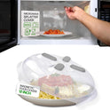 HOVER COVER Magnetic Splatter Cover, 12-Inch Clear BPA-Free Food Lid, Vented Plate Guard with Steam Vents, Anti-Splash Microwave Lid, Dishwasher