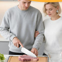 Cutting Boards for Kitchen - Food Grade Double Sided Pure Titanium& Bamboo Chopping Board with Handle, Slip resistant Non-toxic Charcuterie Board