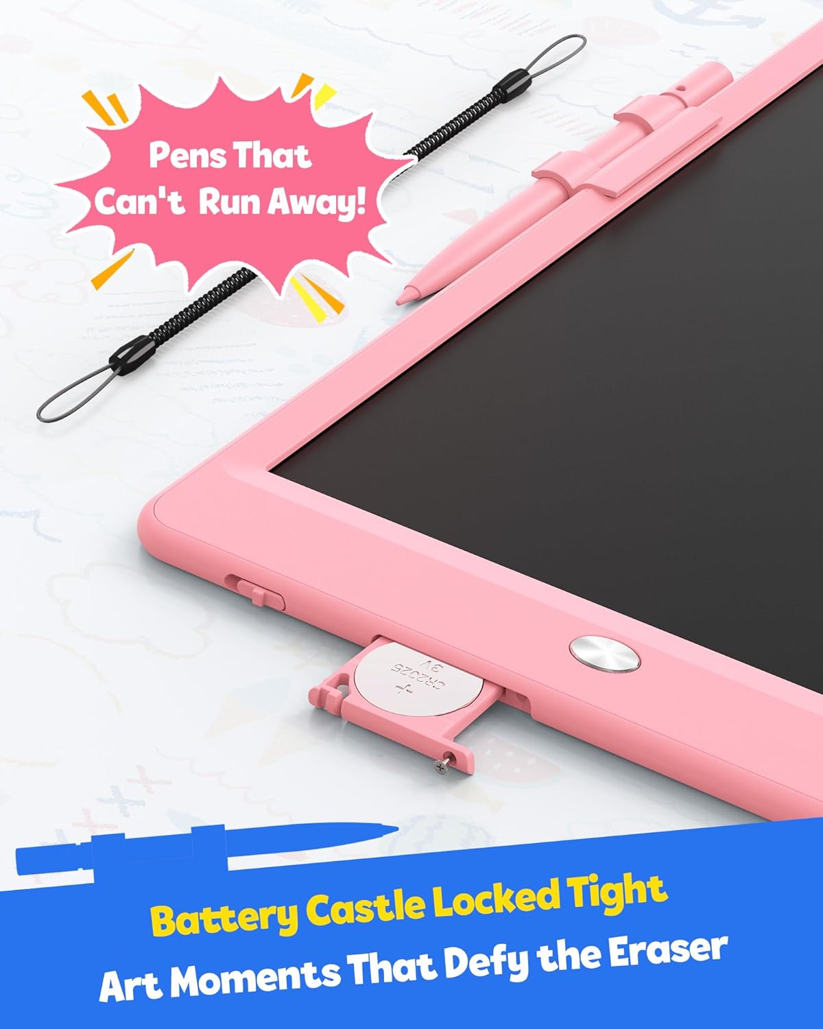 TEKFUN LCD Writing Tablet for Kids, 10-inch Coloring Drawing Pad, Mess Free Doodle Board, Gifts for Girls and Toddlers, Toys for 3 4 5 6 7 8 Year Old