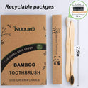 Bamboo Toothbrushes Biodegradable Toothbrush 10 Pack - Eco-Friendly, Natural Wooden Tooth Brush, BPA Free Travel Size Organic Soft Bristle