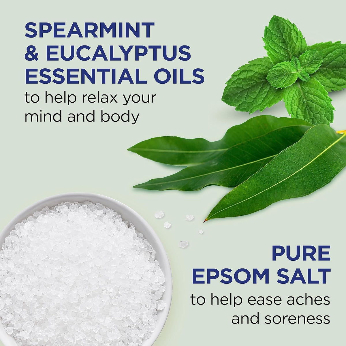 Dr Teal's Epsom Salt Magnesium Soak, Relax & Relief with Eucalyptus & Spearmint Essential Oils, 3 lbs