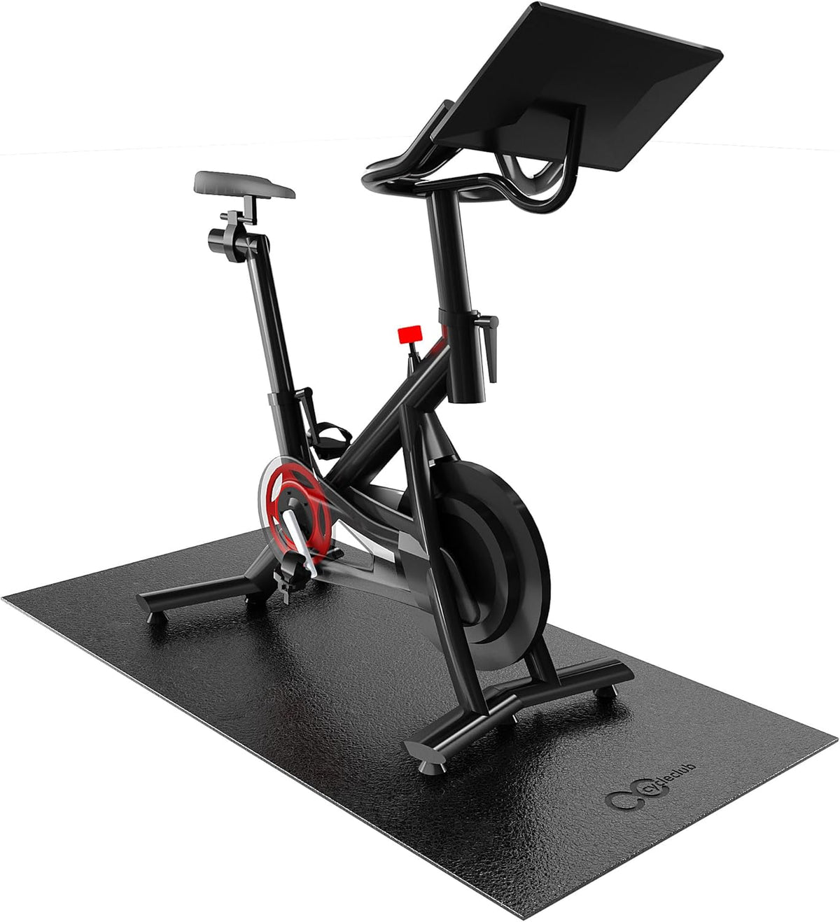Bike Mat Compatible with Peloton Bike,Elliptical,Treadmill Mat, 6mm Thick, Under Exercise Bike Trainer Pad for Indoor Stationary Spin Bike Gym