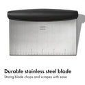 OXO Good Grips Stainless Steel Multi-Purpose Scraper & Chopper, Dough Cutter for Pizza, Bread and Cookie Dough, Multi-Purpose Vegetable Chopper