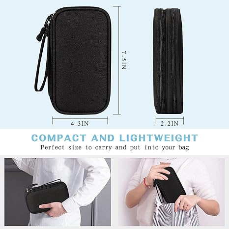 FYY Travel Cable Organizer Pouch Electronic Accessories Carry Case Portable Waterproof Double Layers All-in-One Storage Bag for Cord, Charger, Phone