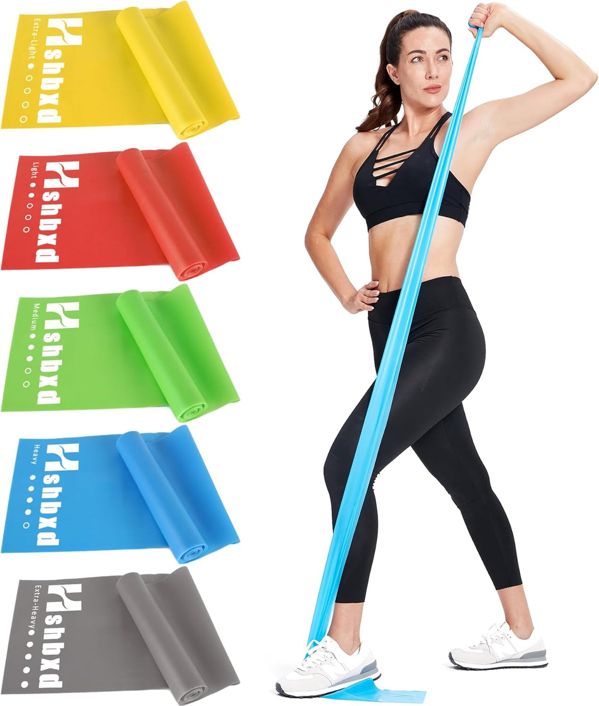 Resistance Bands for Working Out, Physical Therapy Bands, Latex Free Elastic and Exercise Bands Set for Stretching, Suitable for Rehab, Yoga