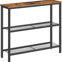 HOOBRO 29.5" Narrow Console Table, 3-Tier Entryway Table, Thin Sofa Table with Shelves, Side Table, Display Table, for Hallway, Entrance, Living
