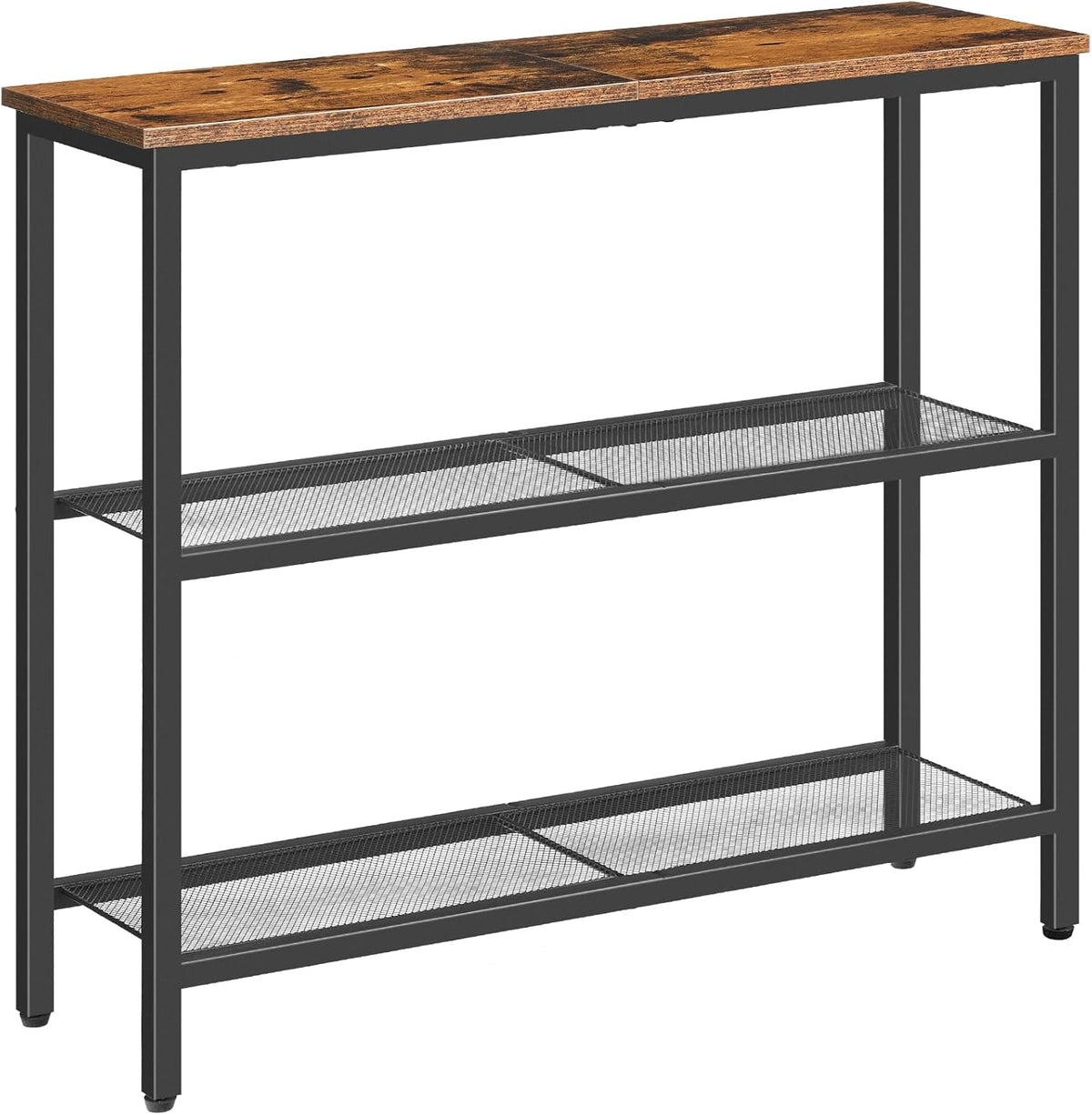 HOOBRO 29.5" Narrow Console Table, 3-Tier Entryway Table, Thin Sofa Table with Shelves, Side Table, Display Table, for Hallway, Entrance, Living