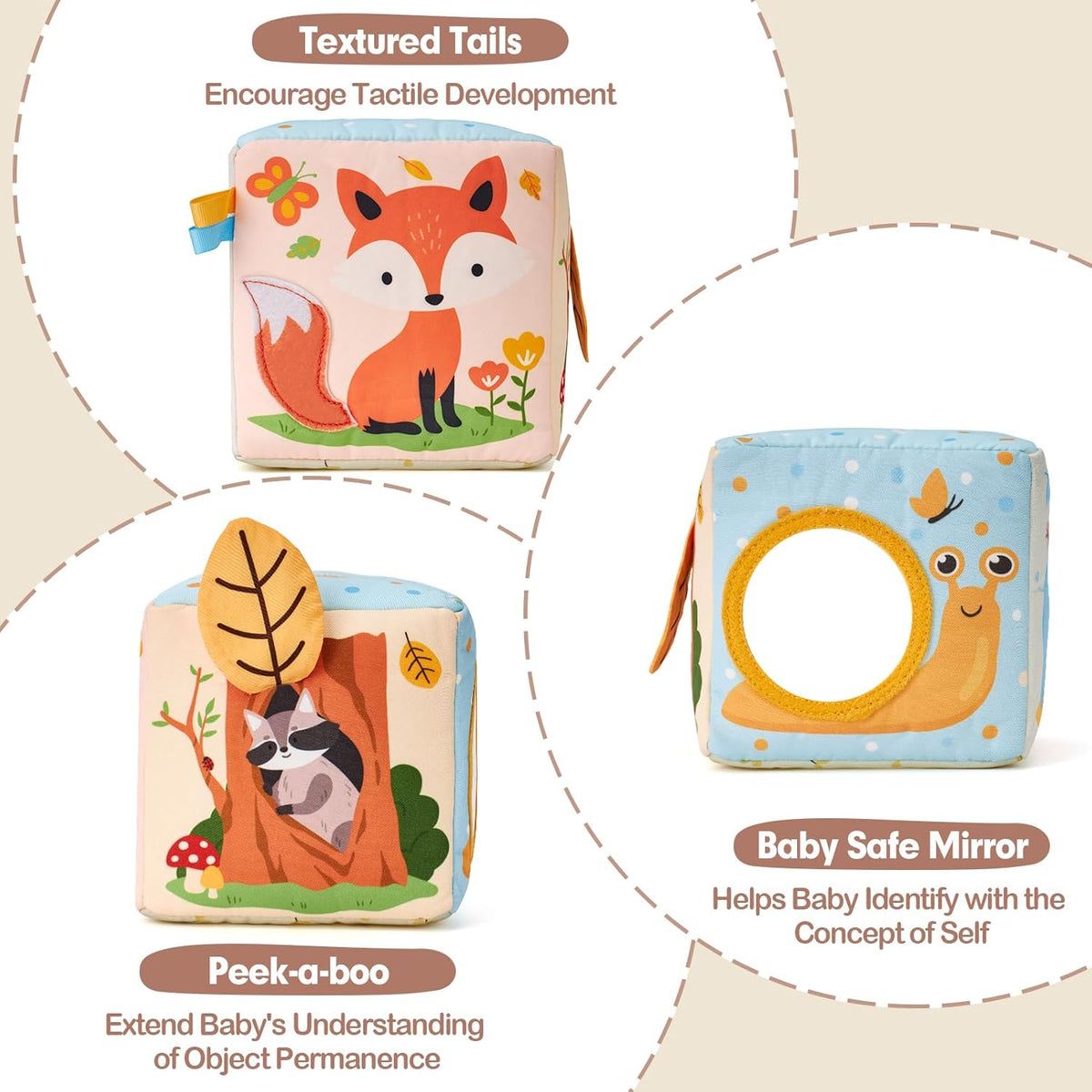 hahaland Baby Tissue Box Toy - Baby Toys 6-12 Months Stocking Stuffers for Babies Montessori Toys for 6 Month Old Must Haves - Boy Girl Shower Gifts