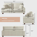 DOPEDIO Modern Loveseat Sofa for Living Room,Chenille Recliner, Removable Cover, Spring Cushions, Solid Wood Frame, Easy Assembly for Small Spaces