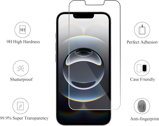 Ailun Screen Protector for iPhone 16e / iPhone 14 / iPhone 13 / iPhone 13 Pro [6.1 Inch] Display 3 Pack Tempered Glass, Case Friendly [Not for iPhone