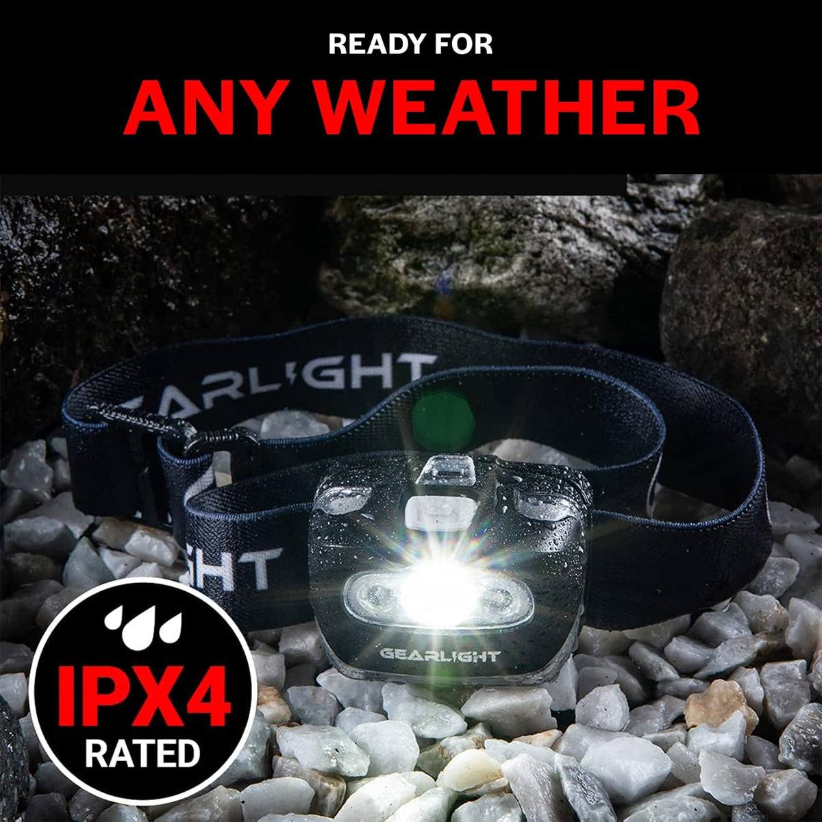 GearLight 2Pack LED Headlamp - Outdoor Camping Head Lamps with Adjustable Headband - Lightweight Battery Powered Bright Flashlight Headlight with 7