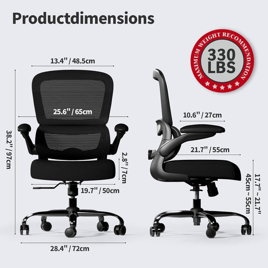 TRALT Office Chair - Ergonomic Desk Chair with Adjustable Lumbar Support, Mesh Computer Chair, Executive Chairs for Home Office Comfortable Lumbar