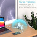 Power Strip Surge Protector - One Beat 6 Widely Outlets with 4 USB Ports (2 USB C), 5 Ft Extension Cord Flat Plug, Wall Mount Outlet Extender Small