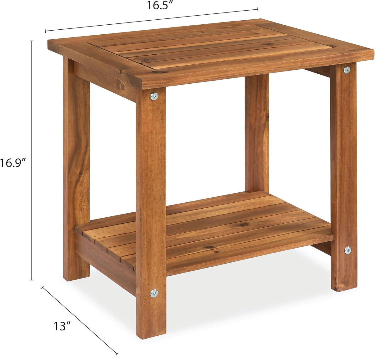 Double Adirondack Side Table, Weather-Resistant Rectangular End Table for Patio, Garden, Lawn, and Living Room. Ideal as a Stylish Indoor and Outdoor