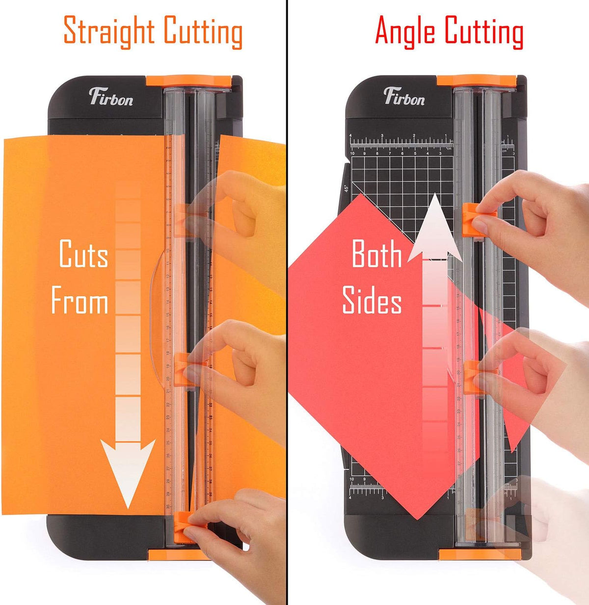 Firbon A4 Paper Cutter 12 Inch Titanium Paper Trimmer Scrapbooking Tool with Automatic Security Safeguard and Side Ruler for Craft Paper, Coupon