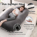 ALLOPERA Pregnancy Pillow, Full Body 57 Inch Maternity Pillow with Removable Washable Cover - Sleep Support for Legs, Back, Neck, Shoulder, HIPS