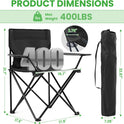 2 Pack Portable Camping Chairs Folding Lawn Chair Outdoor Lightweight Beach Chair with Cup Holder & Carry Bag for Outside Sports, Fishing, Hiking