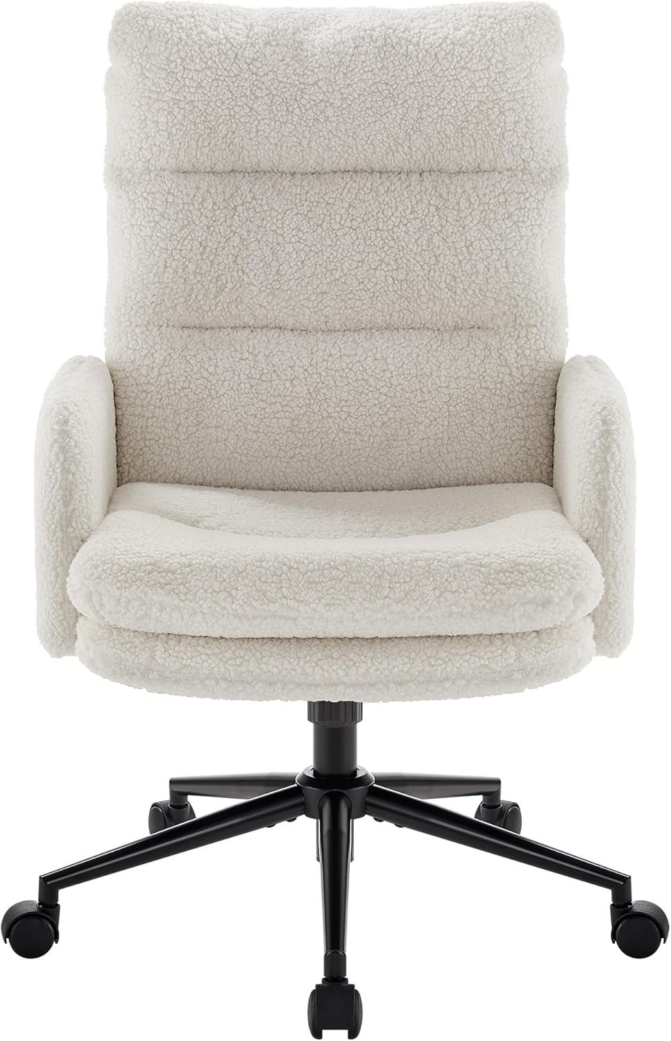 IWMH High-Back Home Office Chair,Upholstered Desk Chair with Armrests,Height Adjustable Armchair with Wheels, Swivel Office Desk Chair, Ergonomic