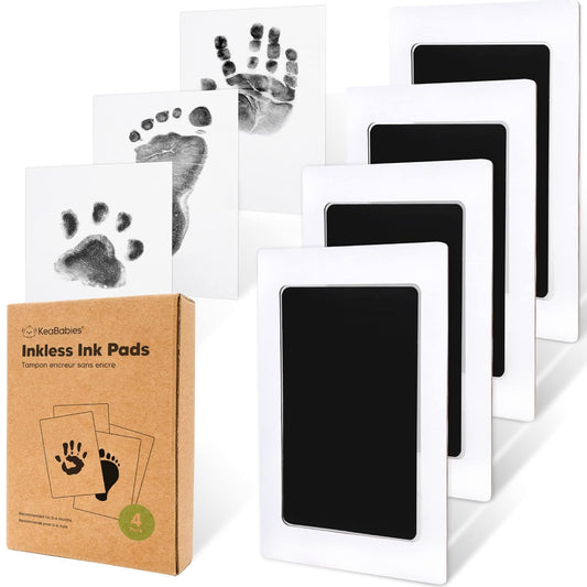 4-Pack Inkless Baby Hand and Footprint Kit - Mess Free Ink Pad for Newborn Keepsake, Dog Nose & Paw Print Kit, Clean Touch Ink Pad for Baby Hand