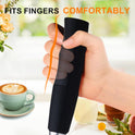 YUSWKO Black Handheld Milk Frother Wand for Coffee, Rechargeable Electric Whisk with 3 Heads 3 Speeds Drink Mixer Coffee Frother For Latte