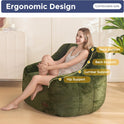 MAXYOYO Bean Bag Chair, Comfy Bean Bag Sofa with Back Support, Faux Fur Bean Bag Chair for Adults and Kids, Stuffed Floor Sofa for Living Room