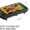 Chefman Electric Smokeless Indoor Grill w/ Non-Stick Cooking Surface & Adjustable Temperature Knob from Warm to Sear for Customized BBQing