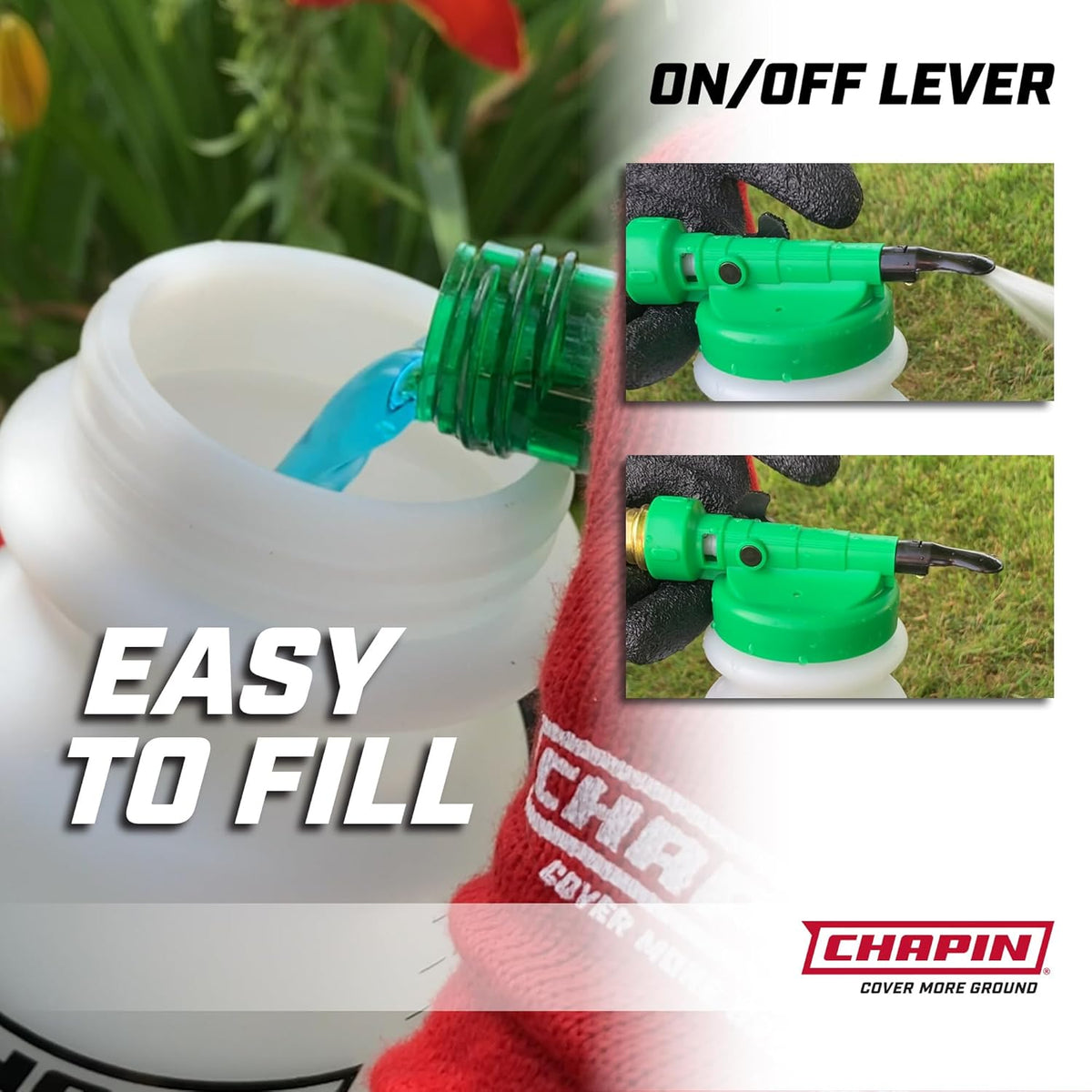 Chapin G390 Hose End Sprayer for Water Soluble Materials, 20 Gallon, 32 Ounce Tank, Finger Control and Backflow Prevention, for Spraying Lawns