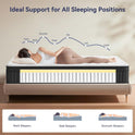 Queen Mattress 12 inch, Hybrid Mattress in a Box, Individually Pocket Springs, Medium Firm Feel for Pressure Relief, Breathable Comfort, CertiPUR-US